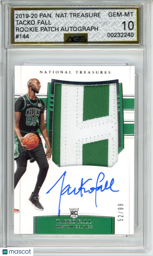 2019-20 Panini National Treasures Tacko Fall #144 RPA RC AGS 10