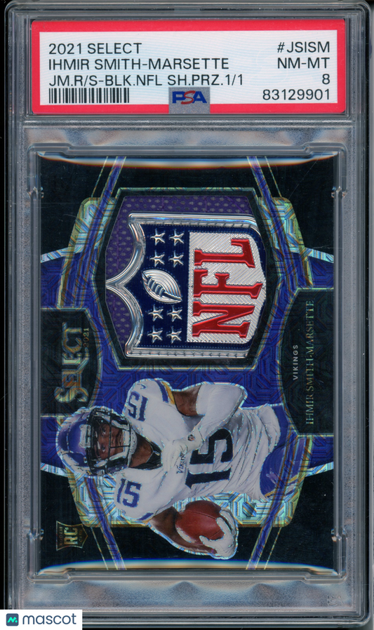 2021 Select Ihmir Smith-Marsette #JSISM Jumbo Rookie Swatch NFL Shield PSA 8