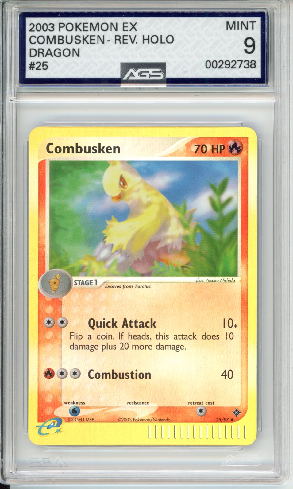 2003 EX Dragon Combusken #25 AGS 9