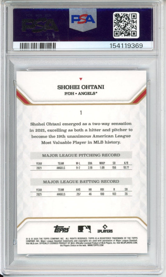 2025 Topps MLB MVP Collection Shohei Ohtani #1 Rose Gold Foil PSA 10