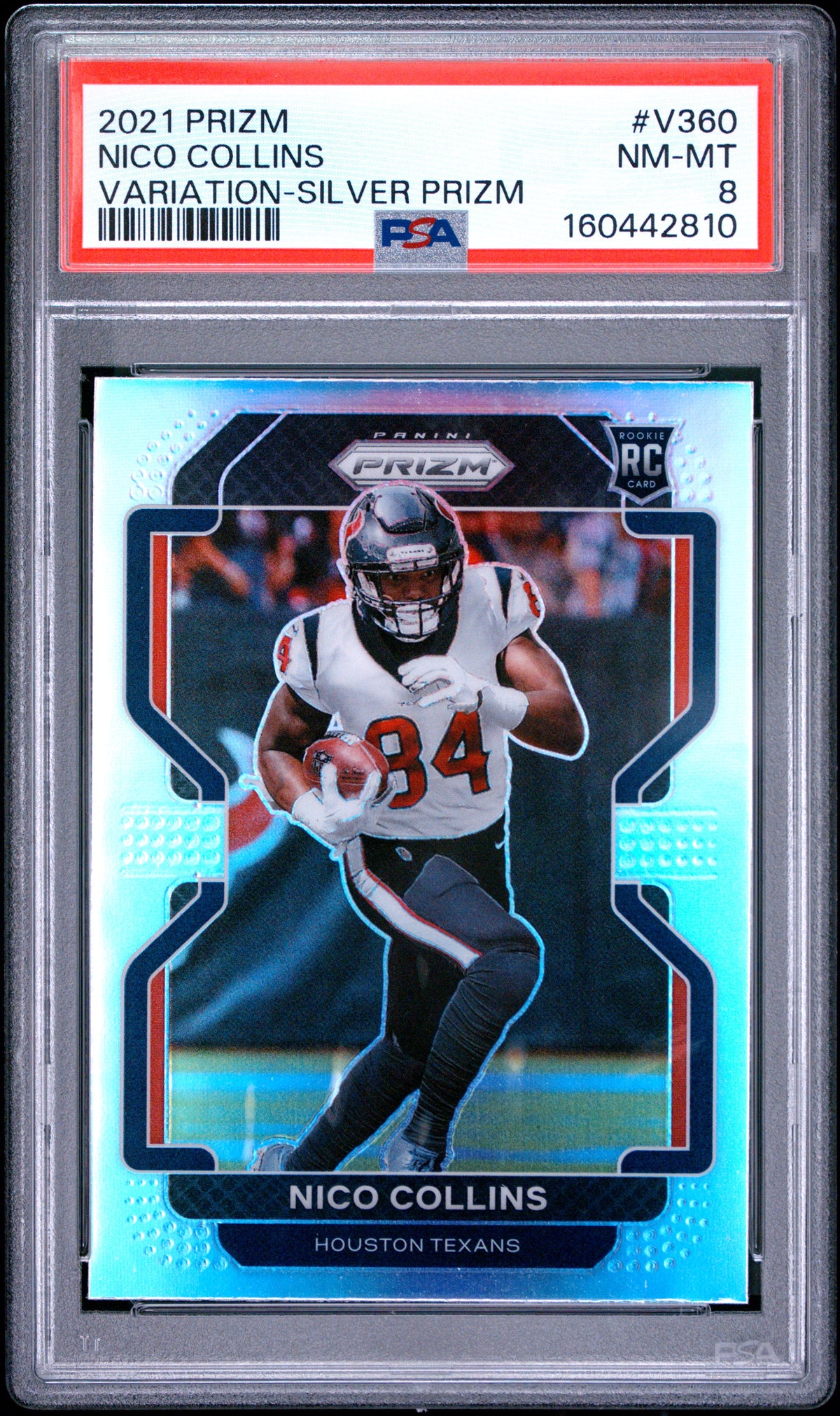 2021 Panini Prizm Nico Collins Variation-Silver Prizm V360 English PSA 8