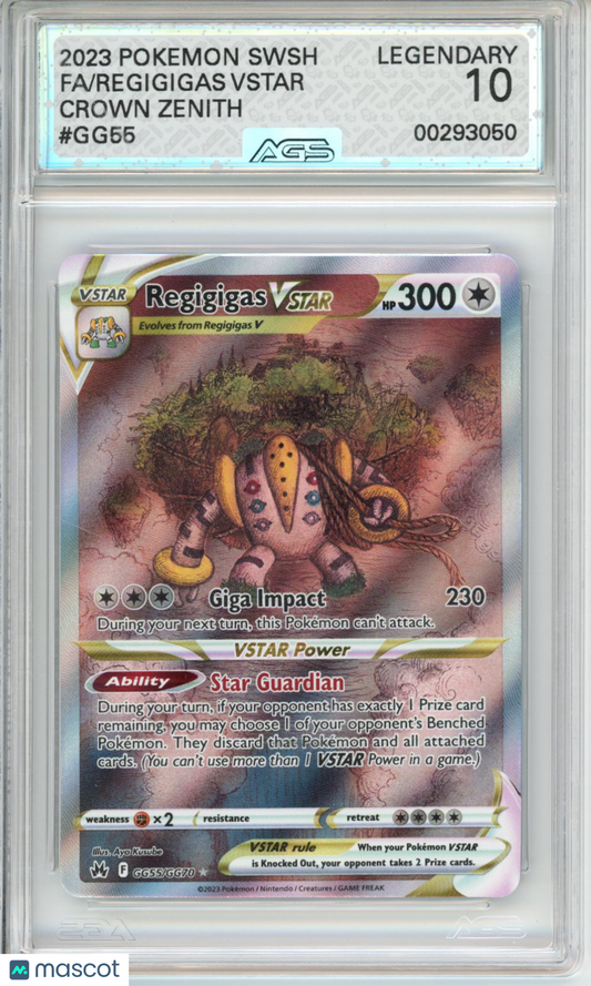 2023 Pokemon Crown Zenith Regigigas VSTAR #GG55 LEGENDARY AGS 10