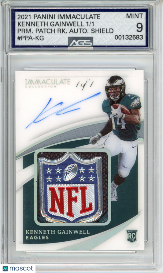2021 Panini Immaculate Kenneth Gainwell #PPA-KG RPA Shield AGS 9