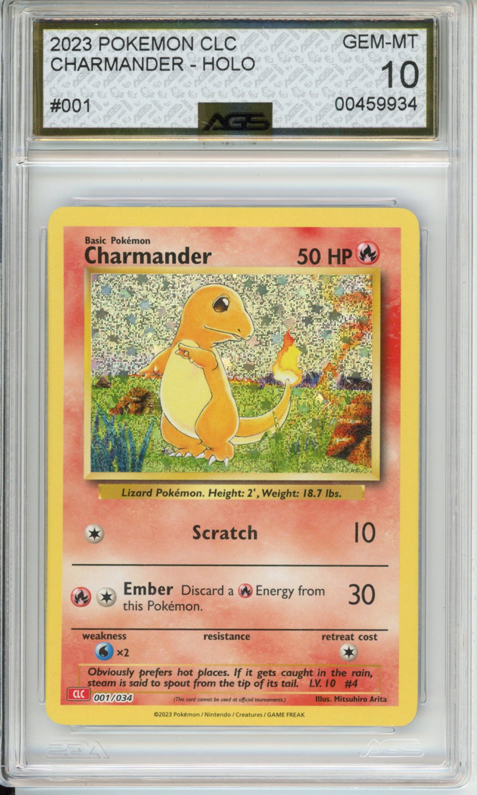 2023 Trading Card Game Classic Charizard & Ho-Oh ex Deck Charmander #001 English AGS 10