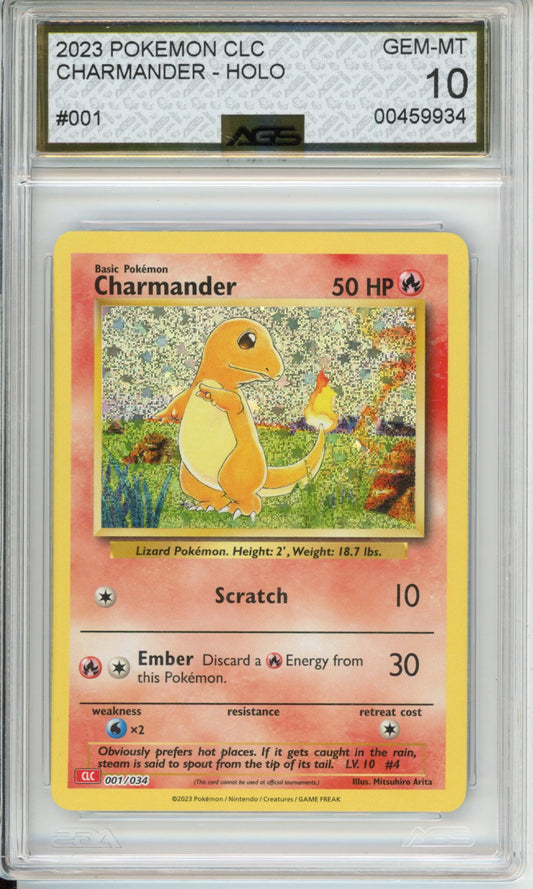 2023 Trading Card Game Classic Charizard & Ho-Oh ex Deck Charmander #001 English AGS 10