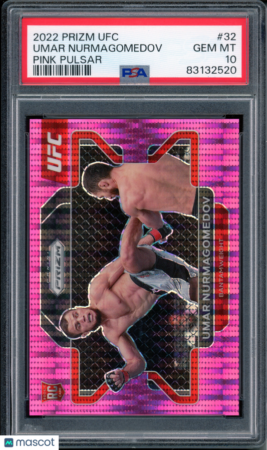 2022 Panini Prizm UFC Umar Nurmagomedov #32 Pink Pulsar PSA 10