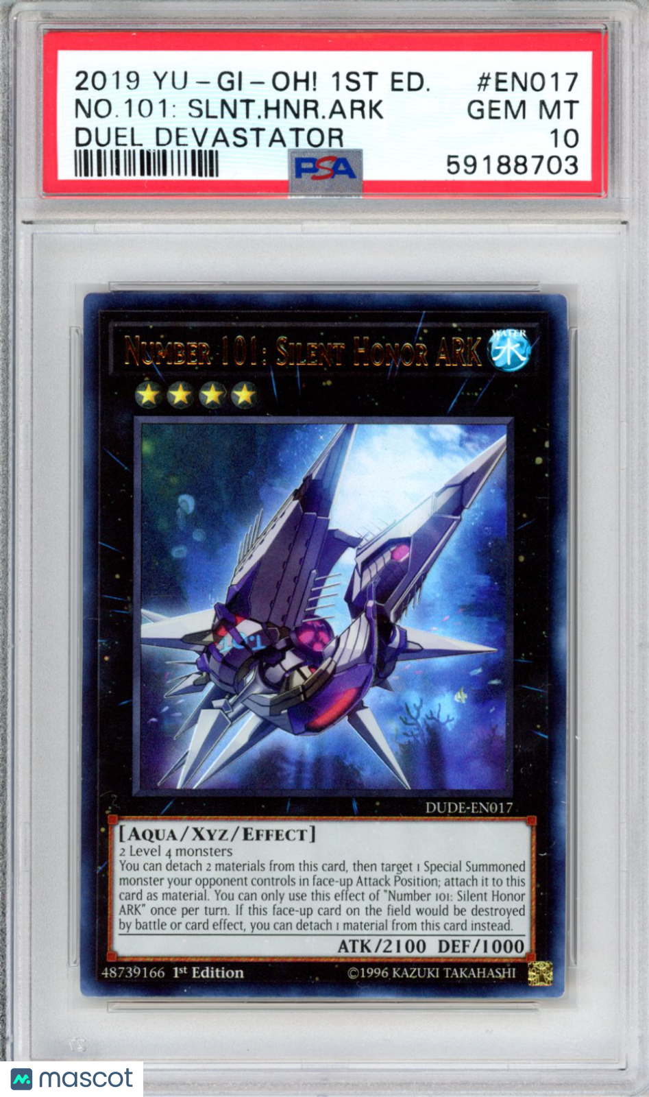 2019 Yu-Gi-Oh! Duel Devastator Number 101 Silent Honor Ark #EN017 PSA 10