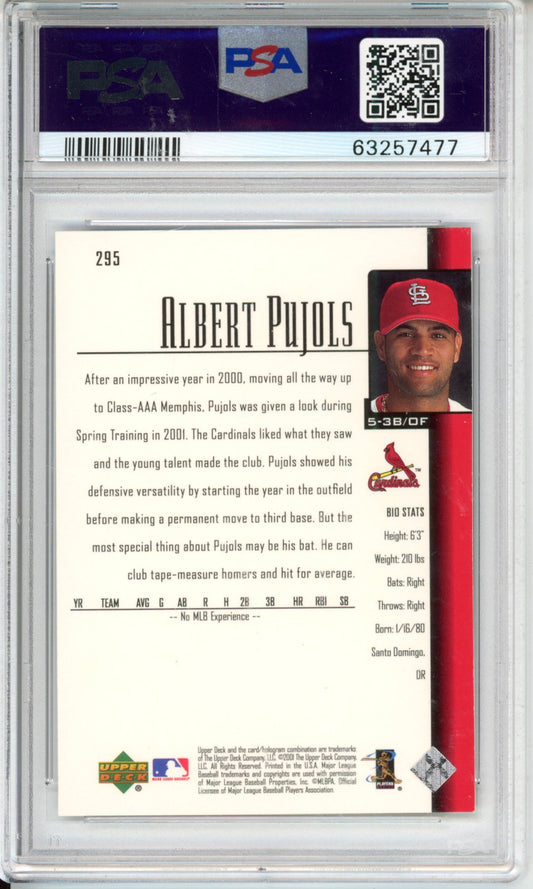 2001 Upper Deck Albert Pujols #295 PSA 10