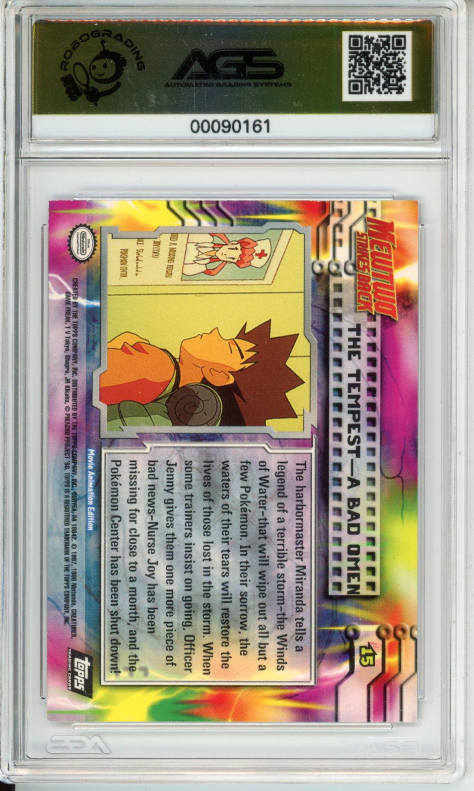 1999 Topps Pokemon The First Movie The Tempest - A Bad Omen #15 English AGS 9.5