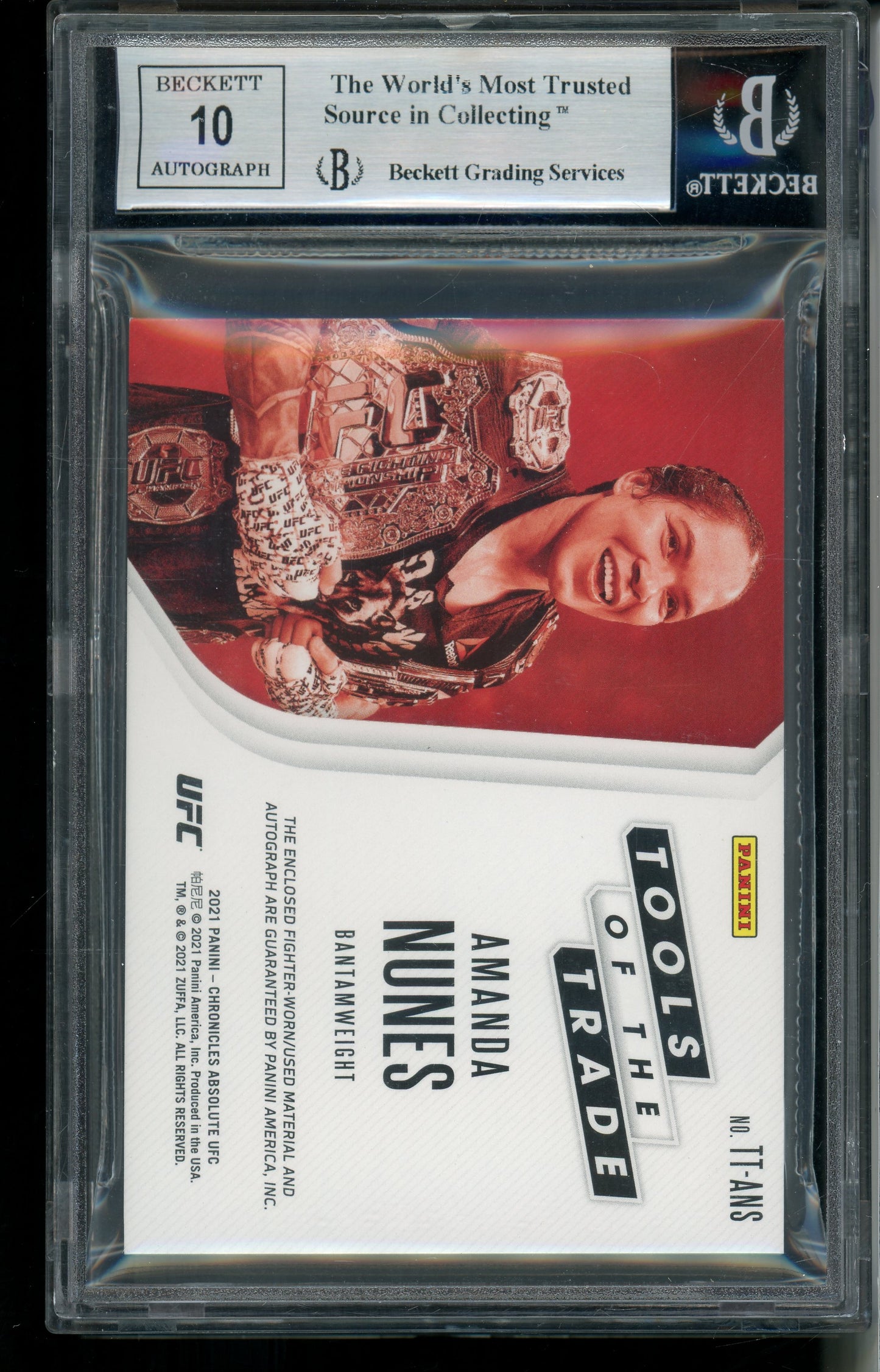 2021 Chronicles Absolute UFC Amanda Nunes #TT-ANS Signatures Prime 3/10 BGS 9