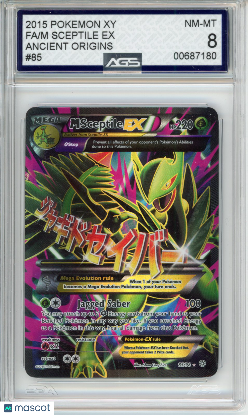2015 Pokemon Ancient Origins M Sceptile EX #085 AGS 8