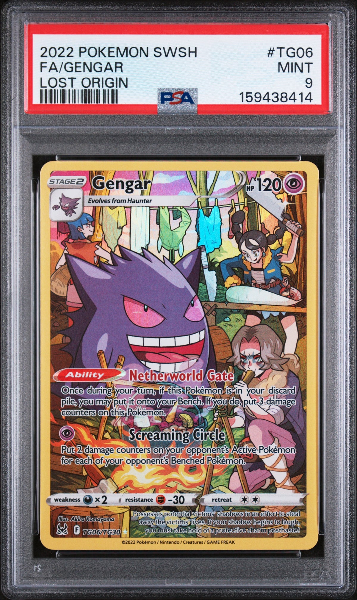 2022 Pokemon Lost Origin Gengar #TG06 Full Art English PSA 9