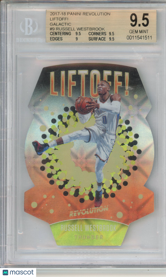2017 Panini Revolution Liftoff! Galactic Russell Westbrook #9 BGS 9.5