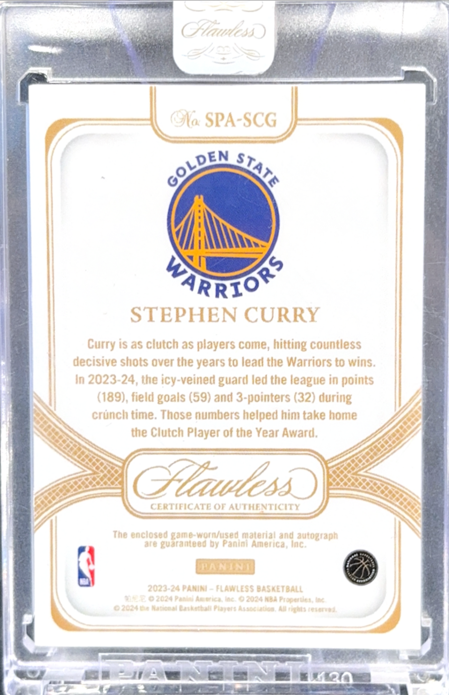 2023 Panini Flawless Stephen Curry RPA 1/1