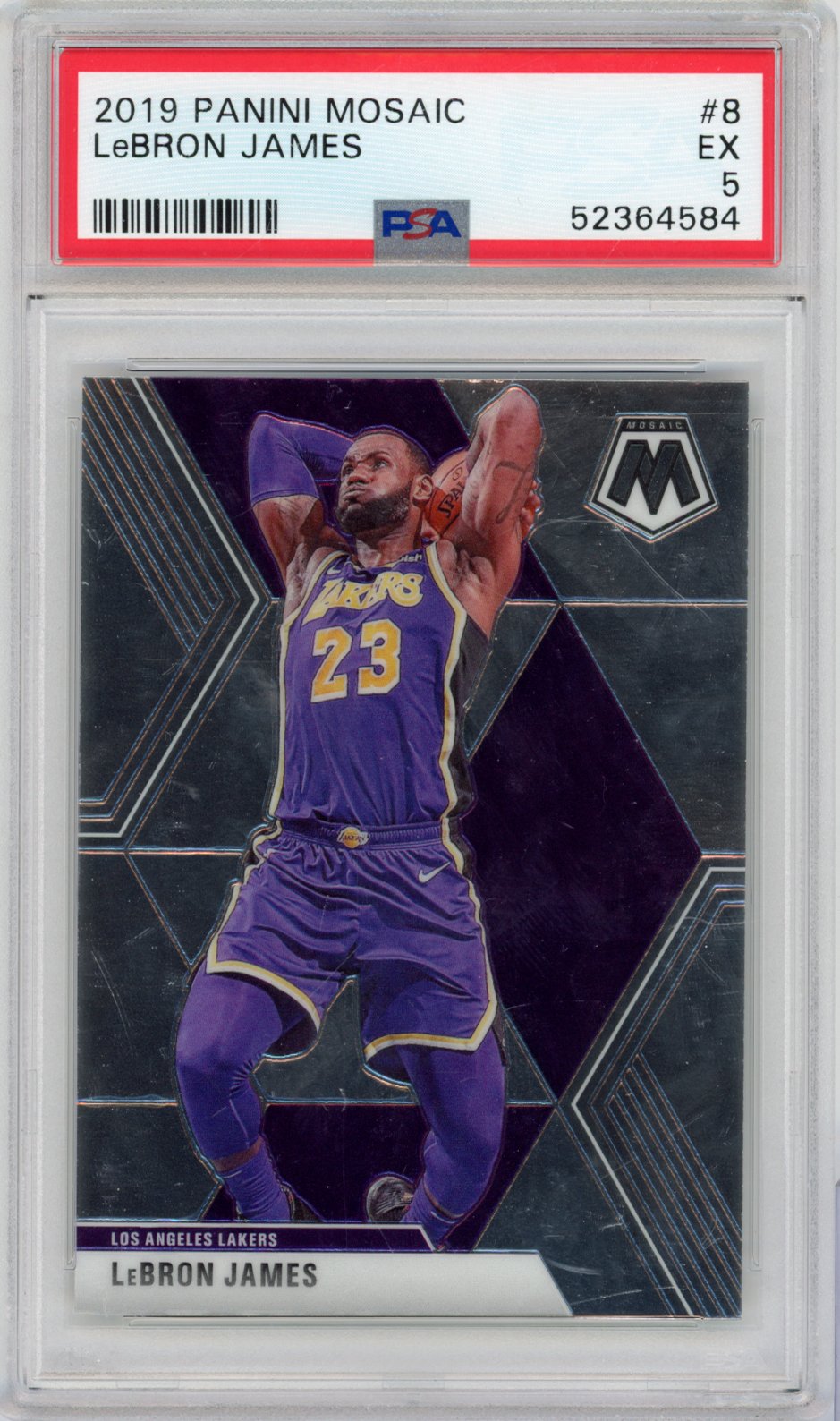 2019 Panini Mosaic Lebron James #8 English PSA 5