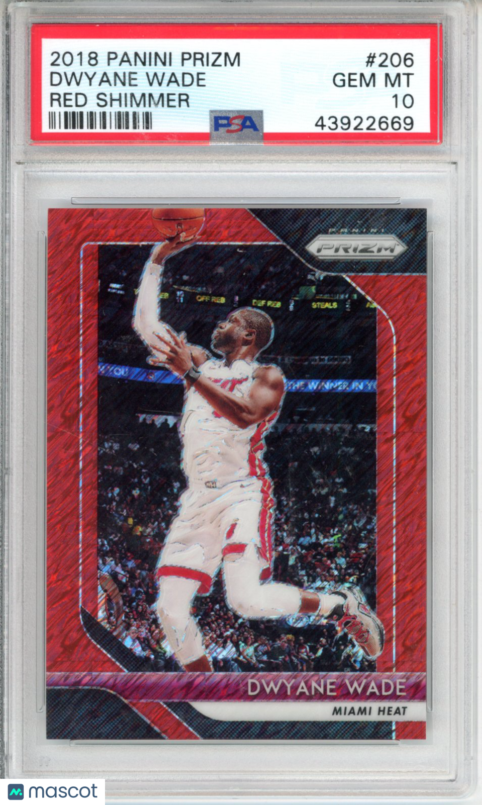 2018 Panini Prizm Dwyane Wade #206 Red Shimmer PSA 10