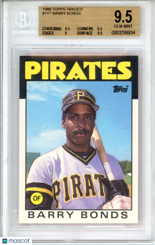 1986 Topps Traded Barry Bonds #11T BGS 9.5