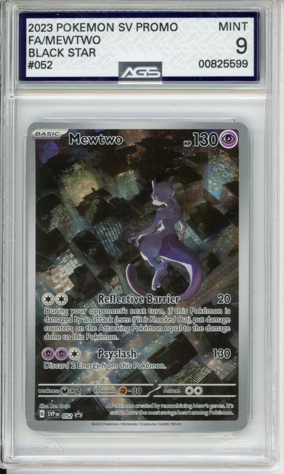 2023 Scarlet & Violet Series Scarlet and Violet Promos Mewtwo #52 English AGS 9