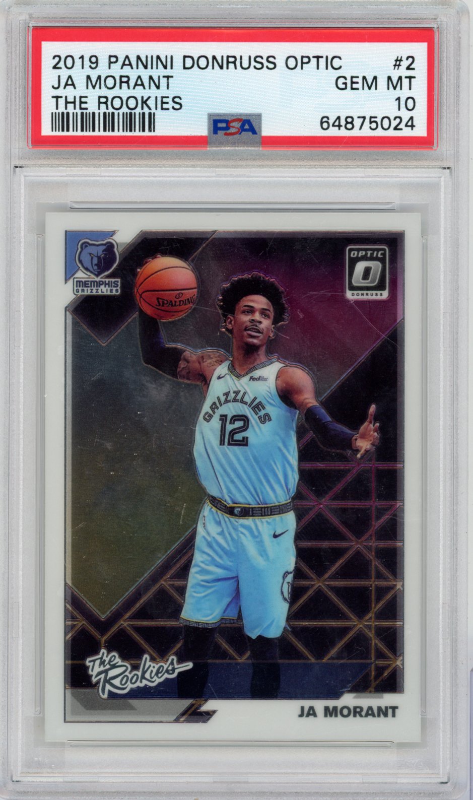 2019 Panini Panini Panini Basketball #2 Ja Morant Donruss Optic The Rookies English PSA 10