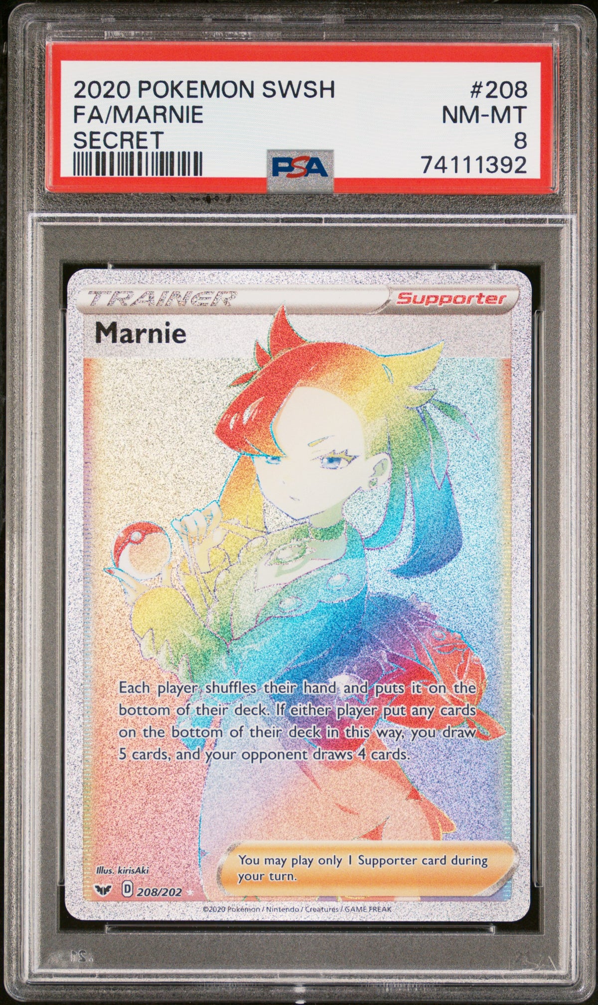 2020 SWSH01: Sword & Shield Base Set Marnie #208 Base English PSA 8