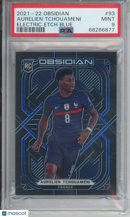 2021 Panini Obsidian Aurelien Tchouameni #93 Electric Etch Blue PSA 9