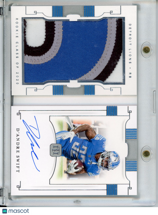 2020 National Treasures D'Andre Swift #RJB-DS Rookie Signatures Booklet /99