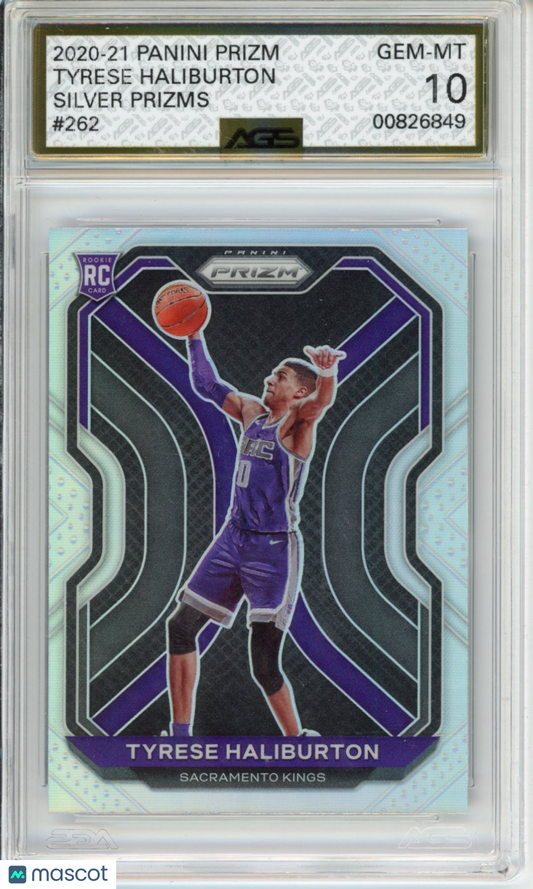 2021 Basketball Panini Prizm 2020-21 Tyrese Haliburton #262 AGS 10