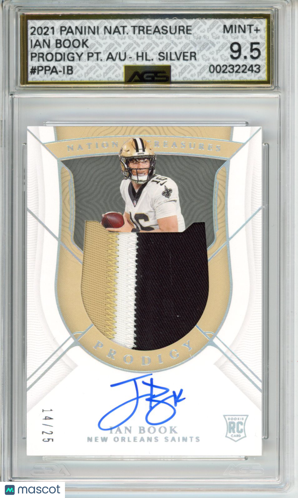 2022 Football 2021 Panini National Treasures Ian Book #PPA-IB Unlimited AGS 9.5
