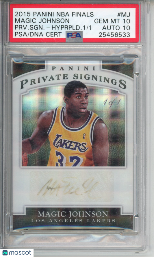 2015 Panini NBA Finals Private Signings Magic Johnson PRV.SGN.PSA 10 Auto 10 1/1