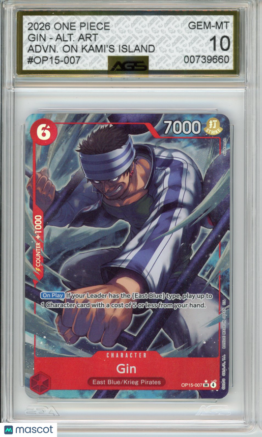2026 One Piece ADVENTURE ON KAMI'S ISLAND GIN OP15-007 ALT. ART AGS 10
