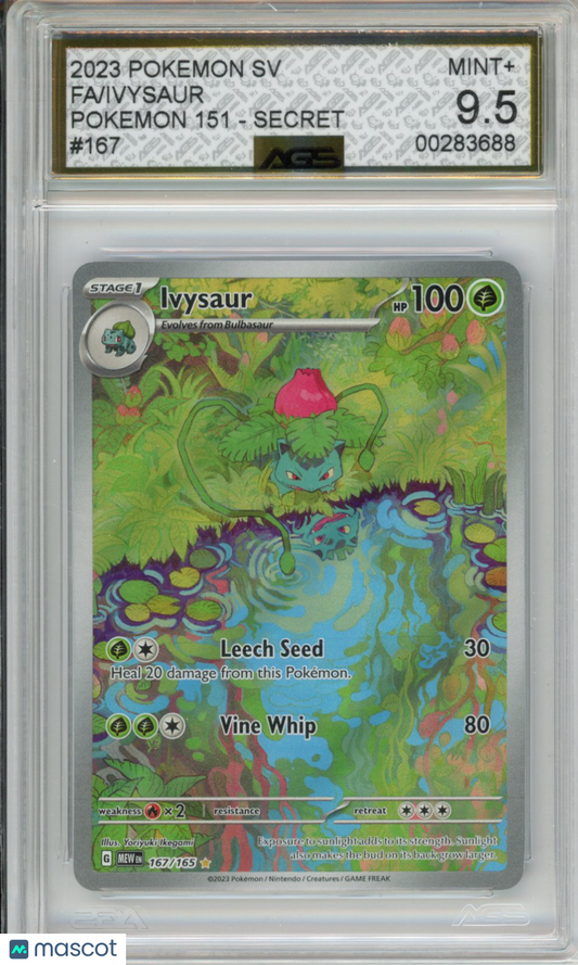 2023 Pokemon 151 Ivysaur #167 AGS 9.5