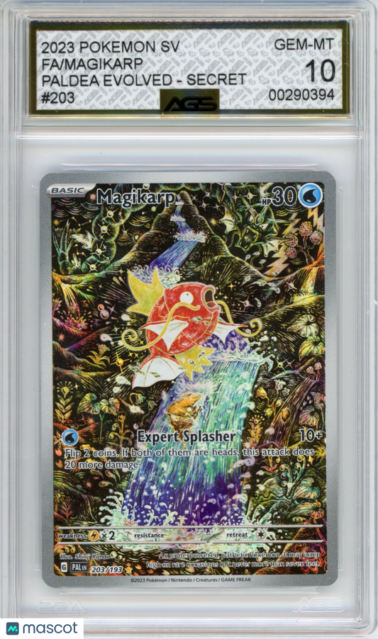 2023 Pokemon Paldea Evolved Magikarp #203/193 AGS 10