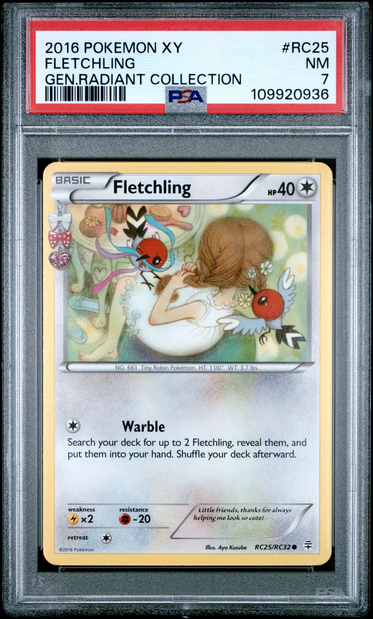 2016 Generations Fletchling #RC25 Base English PSA 7