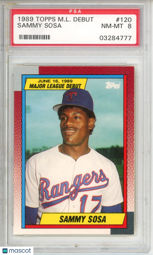 1990 Topps '89 M.L. Debut Sammy Sosa #120 PSA 8