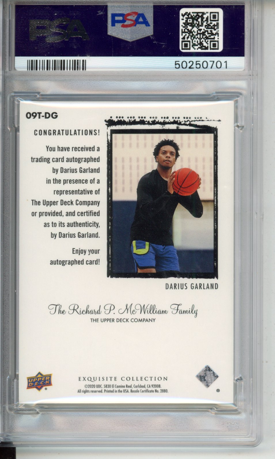 2020 Goodwin Champions  Exquisite  Rookie Auto Darius Garland #DG  PSA 9