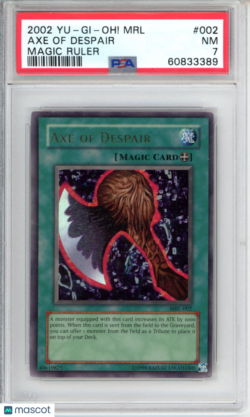 2002 Yu-Gi-Oh! MRL-Magic Ruler Axe Of Despair #002 Magic Ruler PSA 7