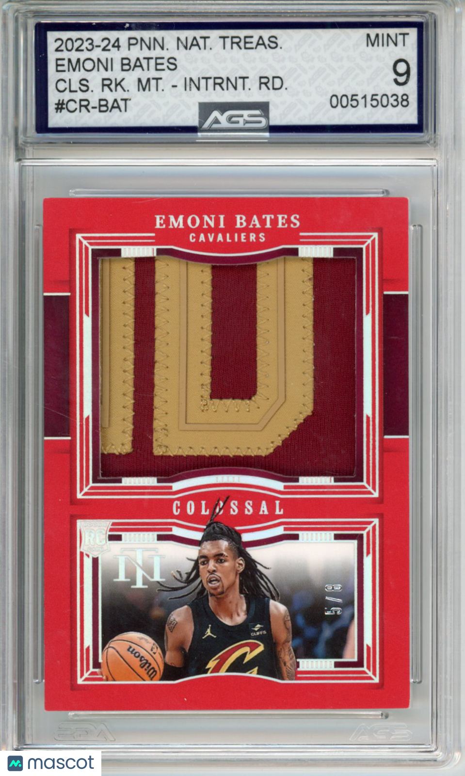 2025 Basketball 2023-24 Panini National Treasures EMONI BATES #CR-BAT AGS 9