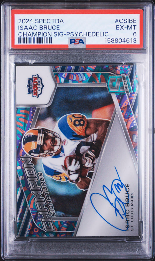2024 Panini Spectra Isaac Bruce Champion Signatures English PSA 6