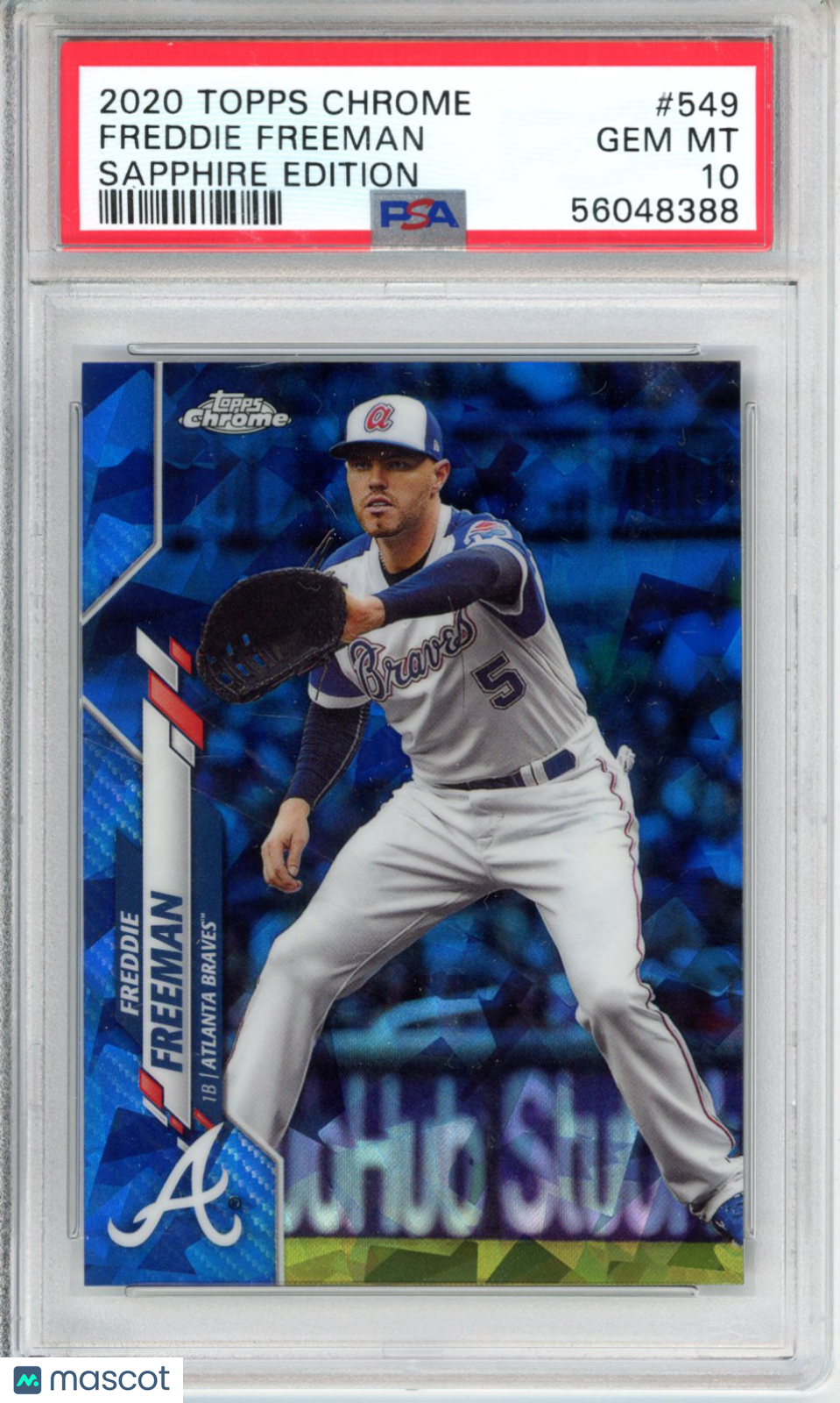 2020 Topps Chrome Sapphire Edition Freddie Freeman #549 PSA 10