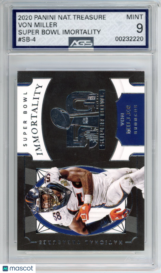 2021 Football 2020 Panini National Treasures Von Miller #SB-4 AGS 9