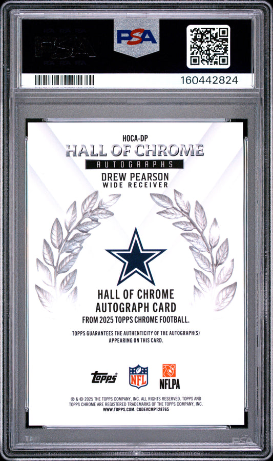 2025 TOPPS CHROME Drew Pearson #DP Gold Refractor Auto English PSA 9