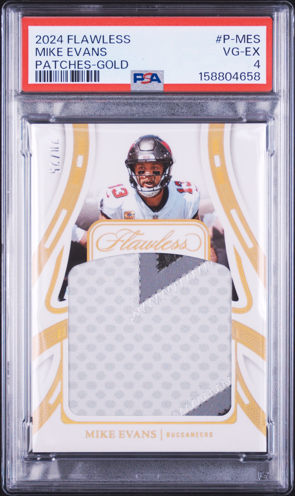 2024 unknown Panini Flawless Patches Mike Evans Gold P-MES English PSA 4