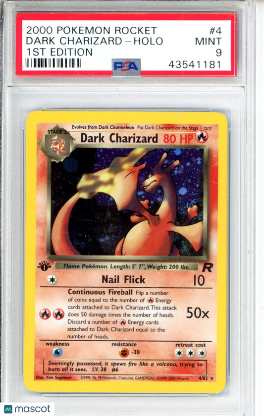 2000 Pokemon Rocket Dark Charizard #4 1st Edition PSA 9