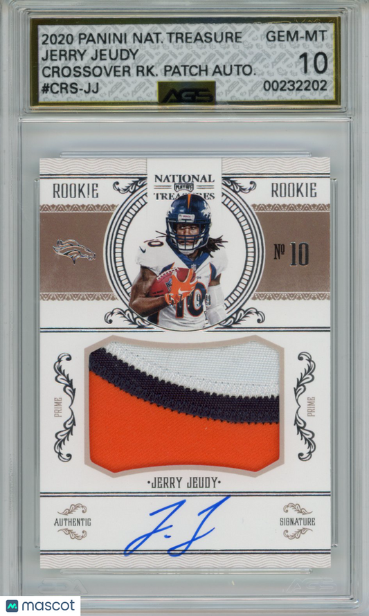 2021 Football 2020 Panini National Treasures Jerry Jeudy #CRS-JJ /99 AGS 10