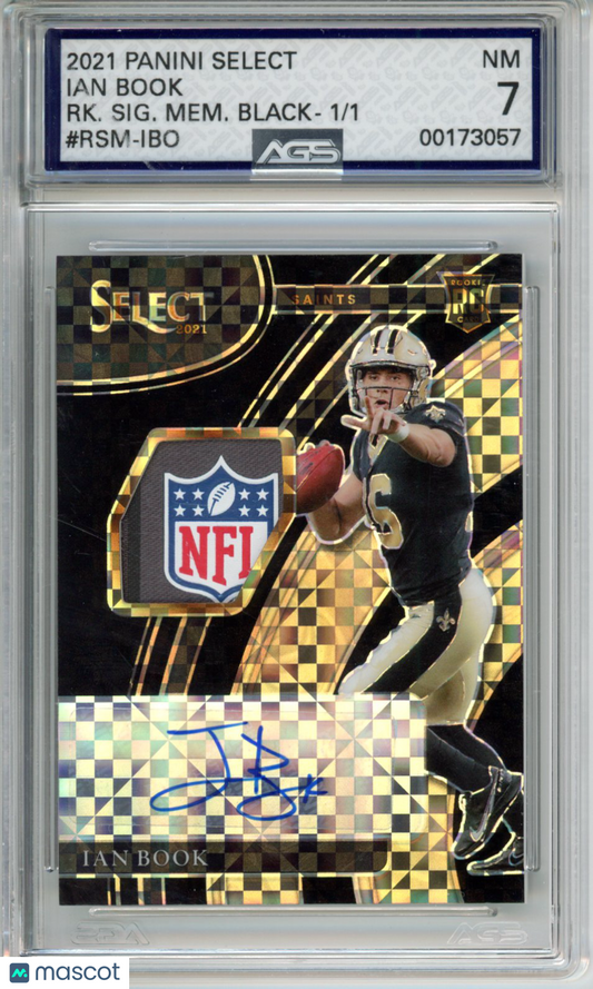 2021 Panini Select Ian Book #RSM-IBO Black 1/1 RC Auto AGS 7