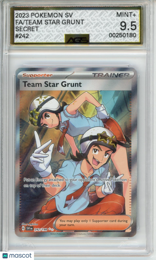 2023 Pokemon Scarlet & Violet Team Star Grunt #242 AGS 9.5