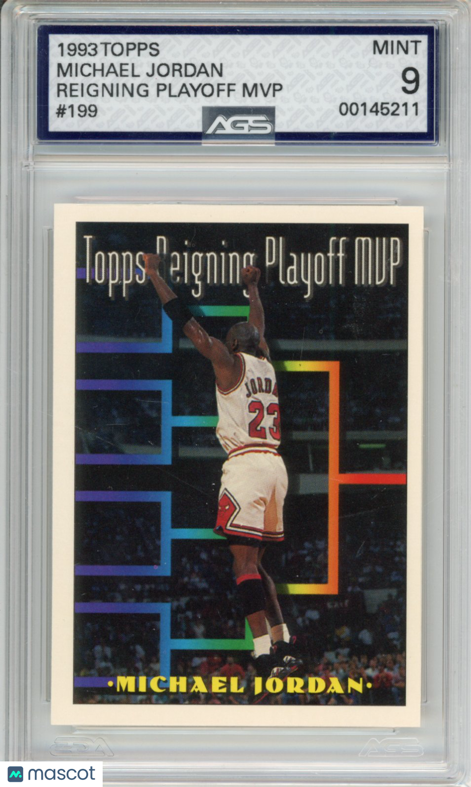 Basketball 1993 TOPPS MICHAEL JORDAN #199 AGS 9