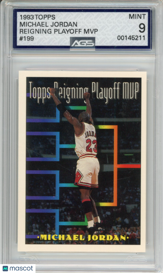 Basketball 1993 TOPPS MICHAEL JORDAN #199 AGS 9