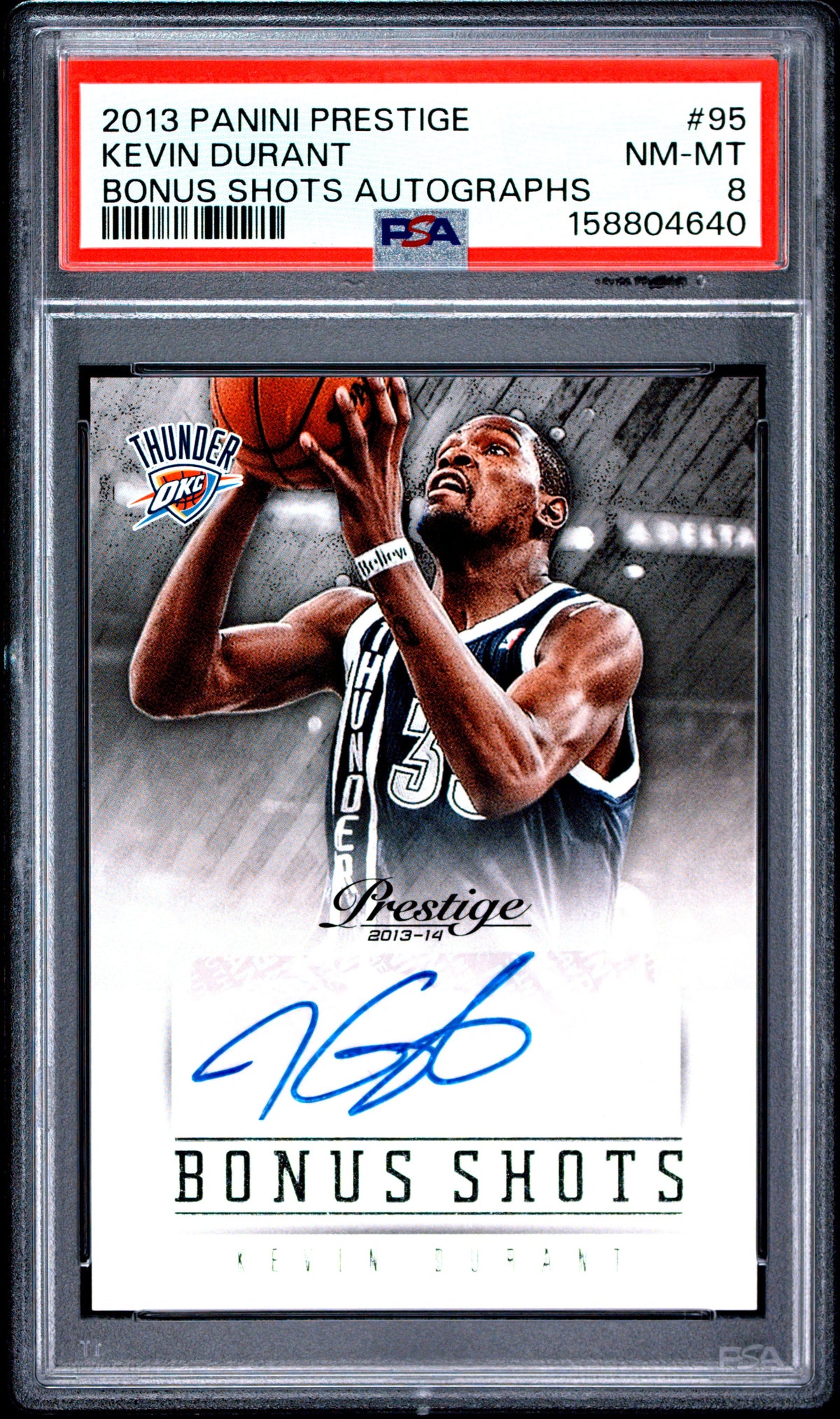 2013 Panini Prestige Bonus Shots Autographs Kevin Durant 95 English PSA 8