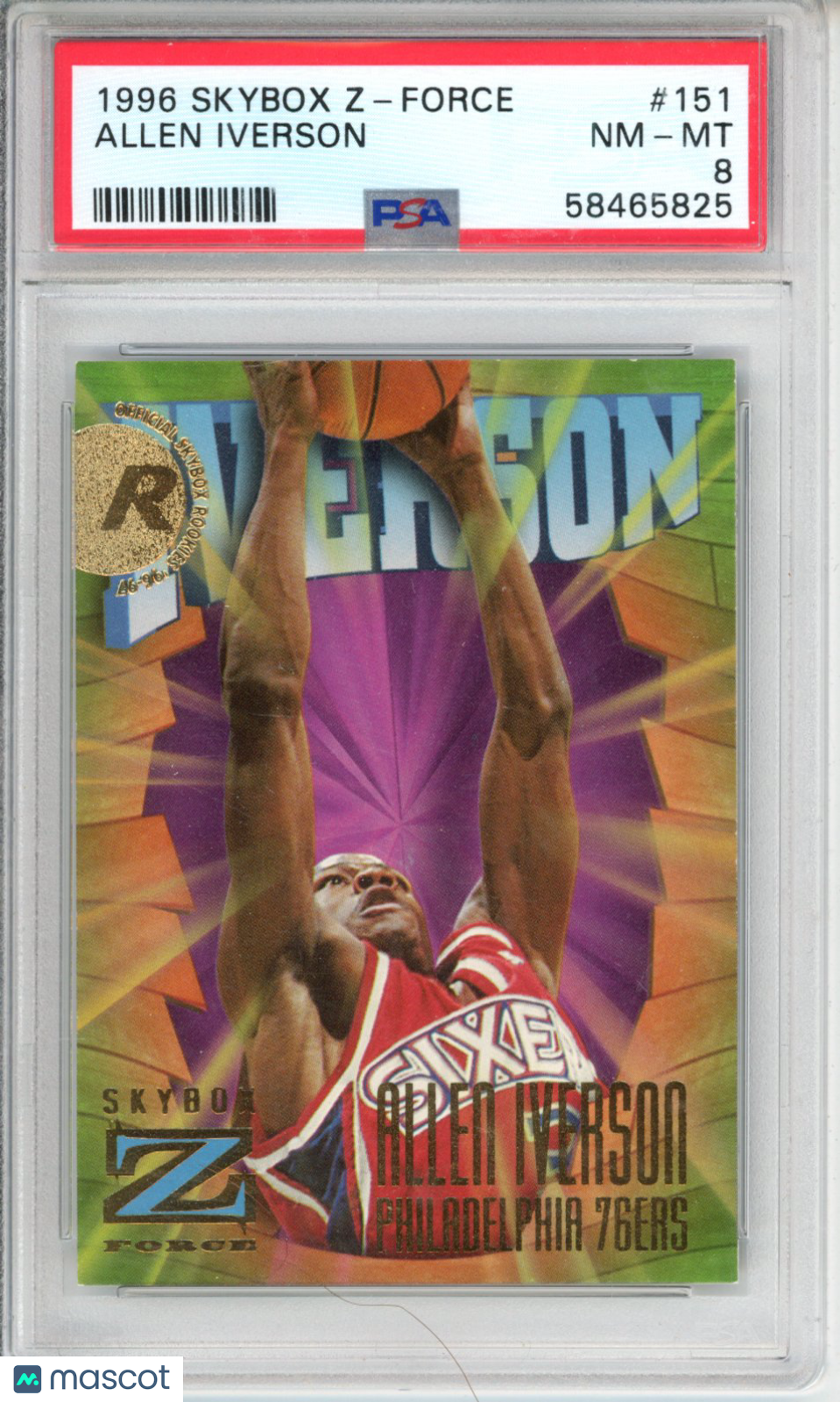 1996 Skybox Z-Force Allen Iverson #151 PSA 8
